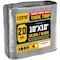 Core Tarps Heavy Duty Tarp, 10 ft L x 0.5 mm H x 10 ft W, 20 Mil, Silver/Black, Polyethylene CT-701-10X10 - alternate 1